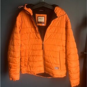 Hawke&Co Hooded Puffer Jacket Size M Orange